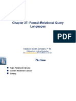 Chapter 27: Formal-Relational Query Languages: Database System Concepts, 7 Ed