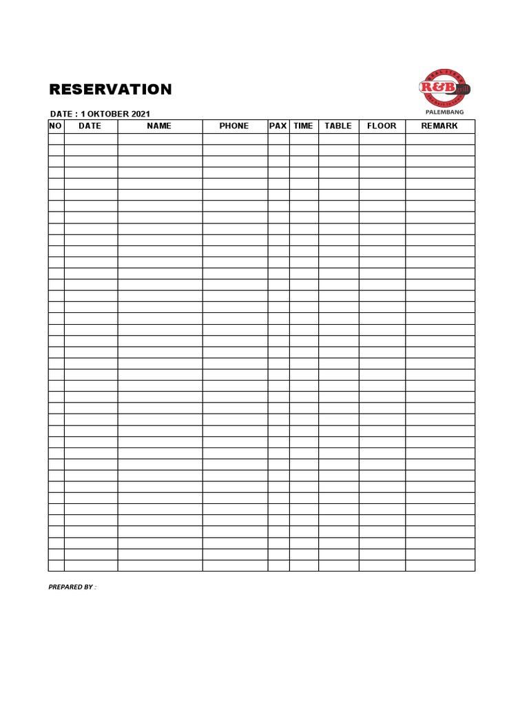 October 2021 Reservation Details | PDF