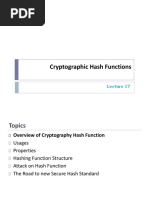 Cryptographic Hash Functions