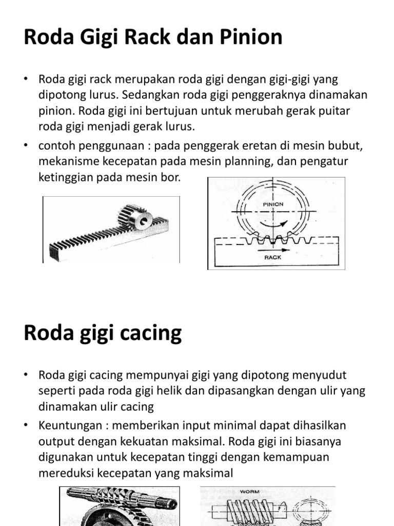 Roda Gigi Rack dan Pinion: Penjelasan Dasar | PDF