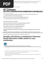 Sample Calculation To Implement Outcome-Based Education (OBE) Model at Your Institution - RE - Learning