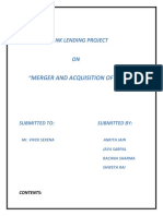 Merger and Acquisition of Banks": Bank Lending Project