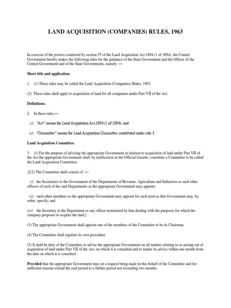 Land Acquisition Rules