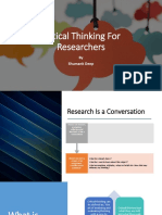 Critical Thinking For Researchers: by Shumank Deep