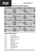 Bank Calendar 2010