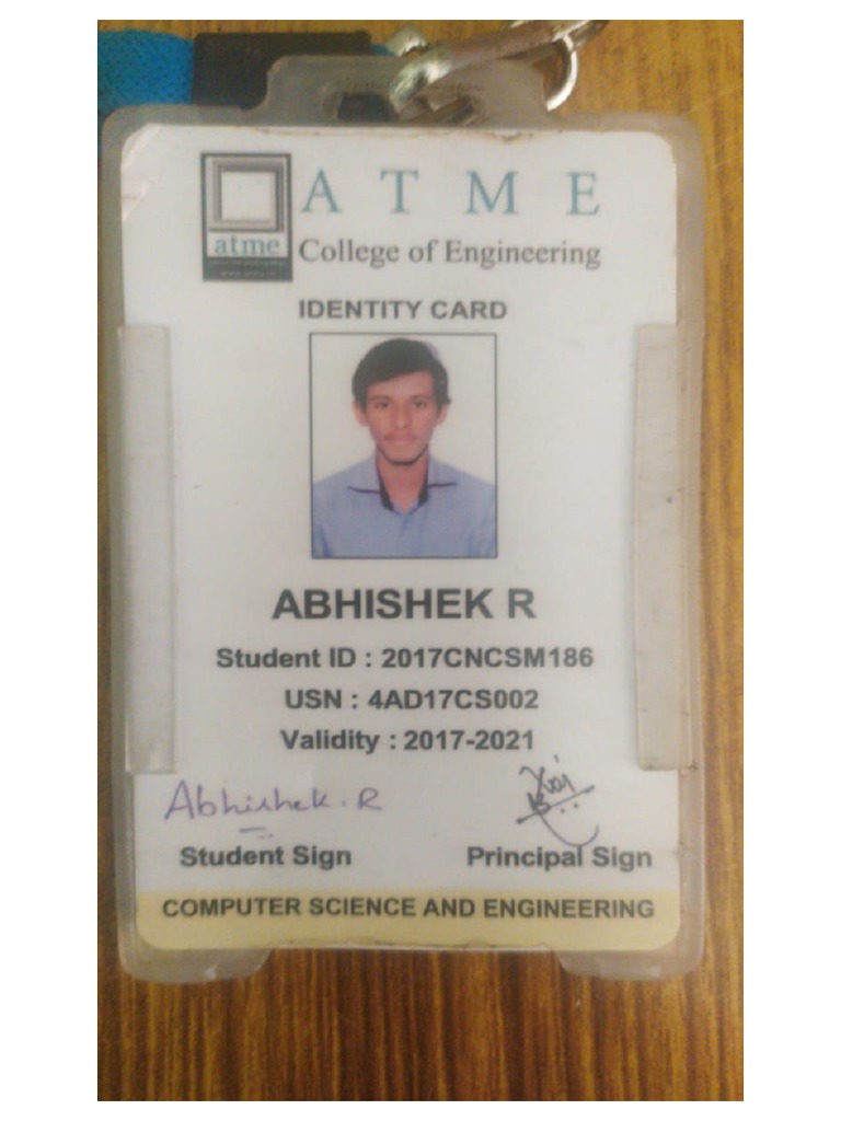 Abhishek Id Card PDF