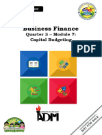 Business Finance: Quarter 3 - Module 7: Capital Budgeting
