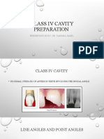 Class Iv Cavity Preparation: Presentation By: Dr. Tahara Jamil