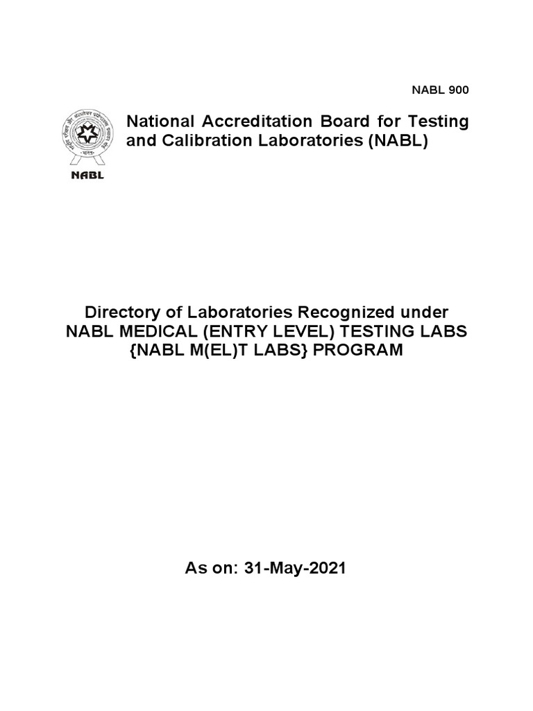 Nabl 900 PDF Medical Laboratory Clinical Medicine