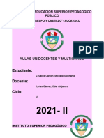 Potencialidades y Debilidades de Las Aulas Unidocentes y Multigrado