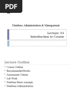 Database Administration & Management: Introduction To Course