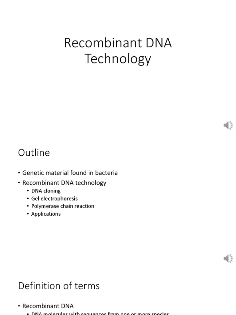 Overview of Recombinant DNA Technology | PDF | Molecular Cloning | Plasmid
