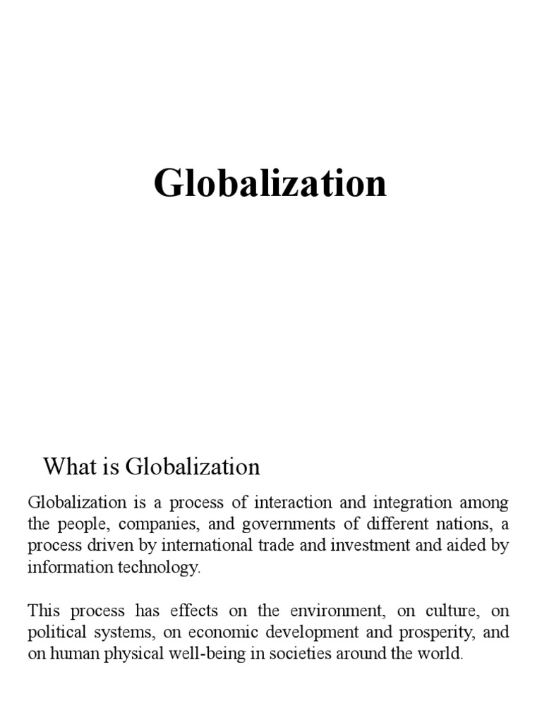 Understanding Globalization and Its Impact | PDF | General Agreement On ...