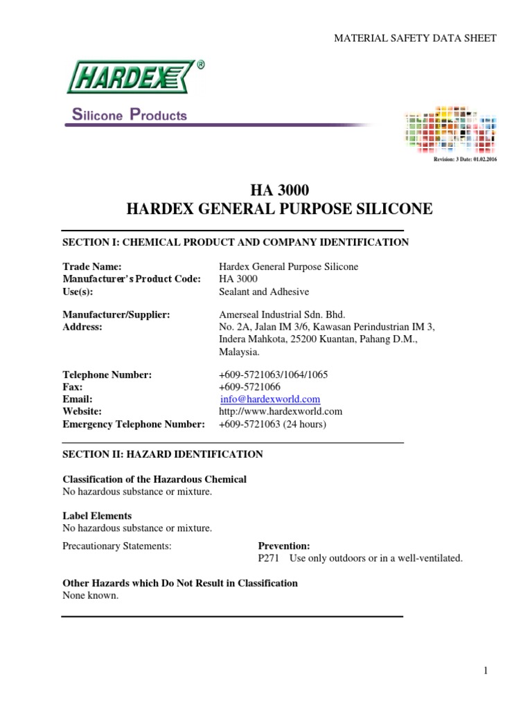 Msds Ha 3000 Silicone | PDF | Firefighting | Waste Management