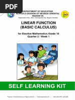 Linear Function (Basic Calculus) : For Elective Mathematics Grade 10 Quarter 2 / Week 1