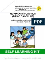 Quadratic Function (Basic Calculus) : For Elective Mathematics Grade 10 Quarter 2 / Week 2