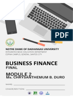 Business Finance: Final