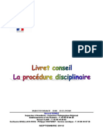 Livret Conseil La Procedure Disciplinaire - Septembre 2012