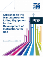 LEEA 062 Guidance To The Manufacturer of Lifting Equipment For The Development of Instructions For Use