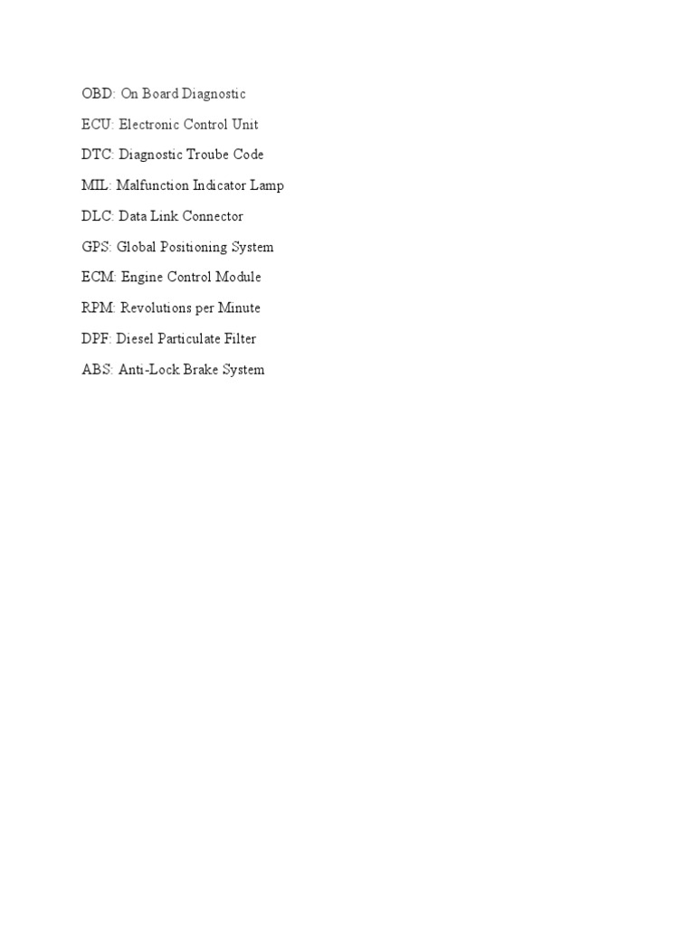 On Board Diagnostic Ecu: Electronic Control Unit | PDF | Games & Activities
