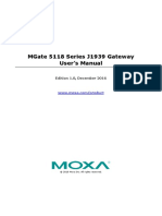 Mgate 5118 Series J1939 Gateway User'S Manual: Edition 1.0, December 2016