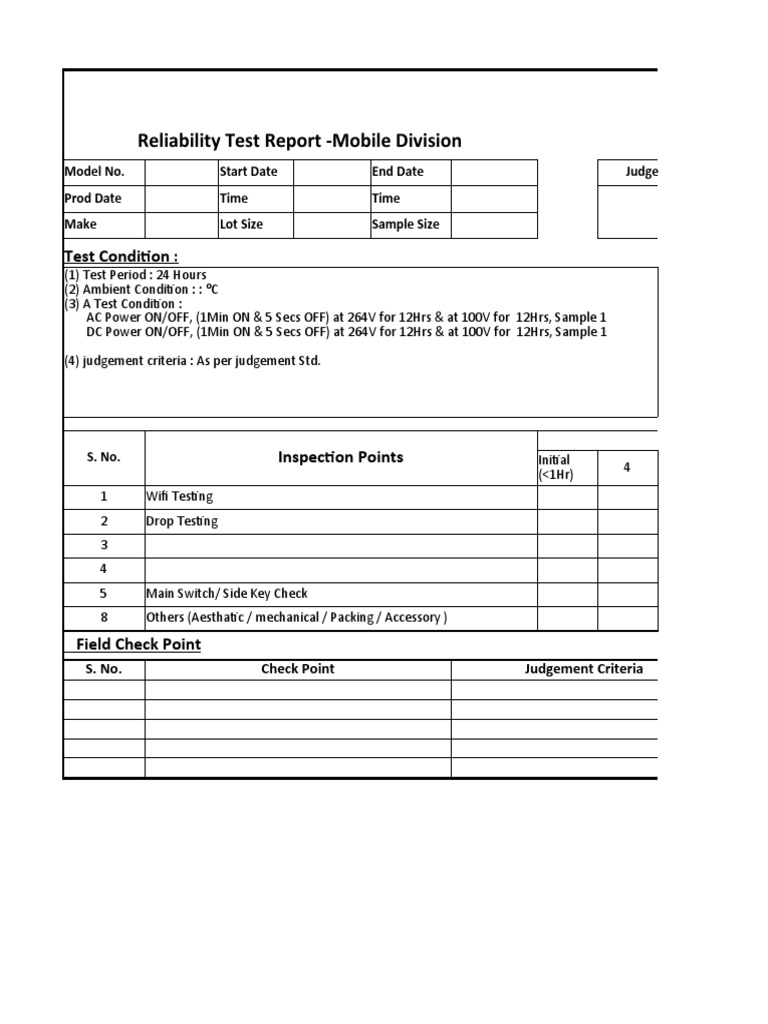 Image 6 for Reliability Report Template