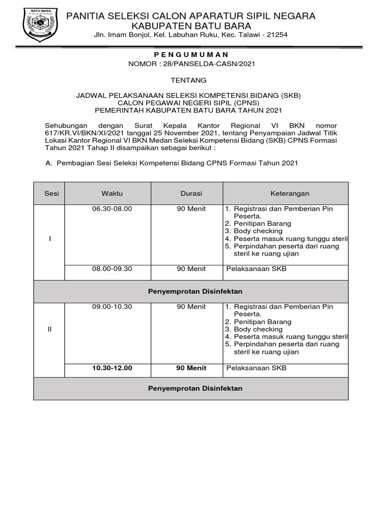 Pengumuman SKB PDF