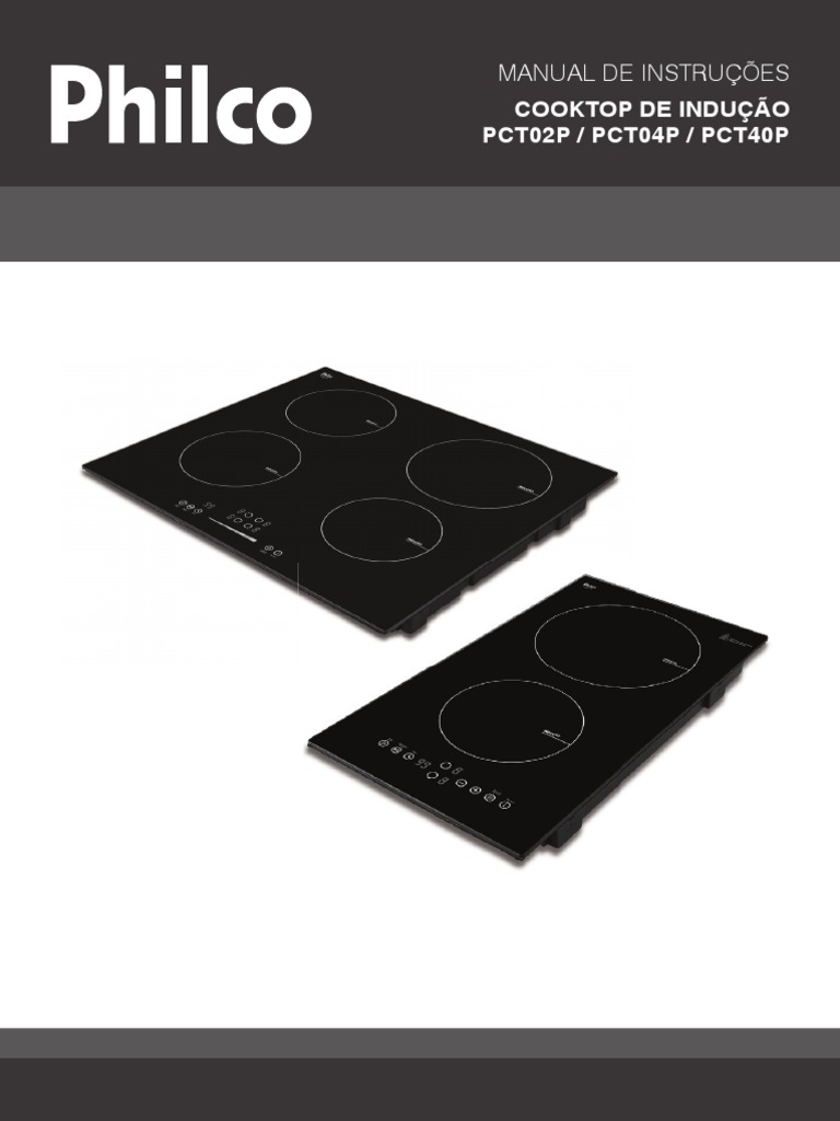 Manual Cooktop de Inducao Philco pct40p 9 Niveis Turbo Touch Preto
