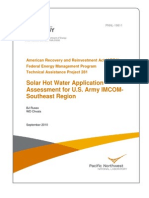 Solar Hot Water Application Assessment For U.S. Army IMCOM-Southeast Region