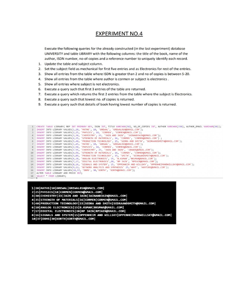 DBMS Exp 4 | PDF