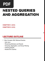 Nested Queries and Aggregation: CHAPTER 5 (6/E) CHAPTER 8 (5/E)