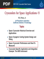 Cryocoolers For Space Applications #3: Topics