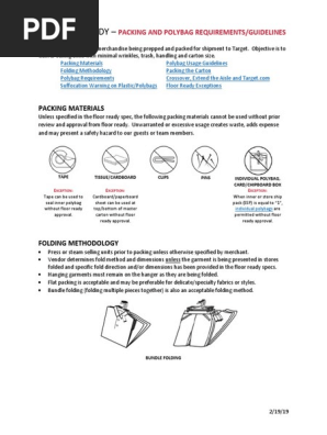 Packing and Polybag Requirements and Guidelines 2-19-2019