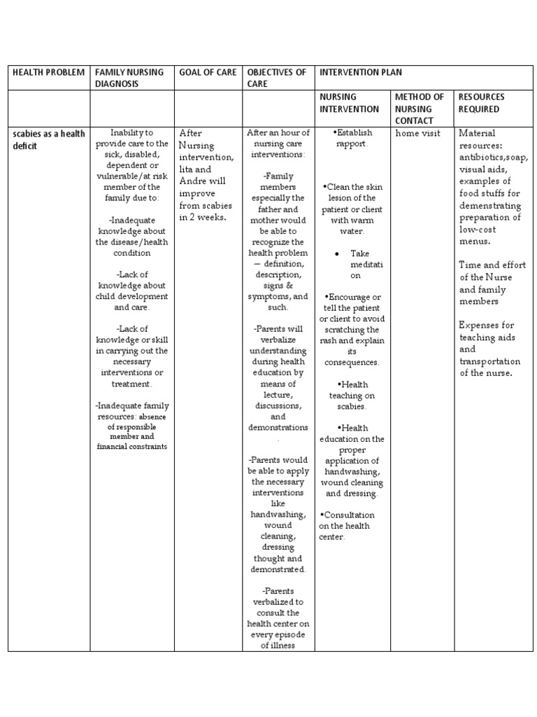 FNCP For Scabies | PDF | Nursing | Hiv/Aids