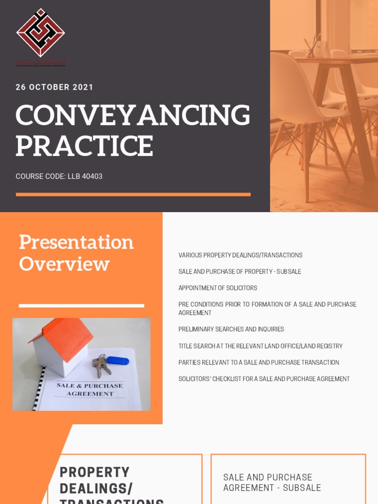 Conveyancing Practice Overview | PDF | Conveyancing | Justice