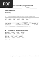 Straightforward Elementary Progress Test 1: Language Section