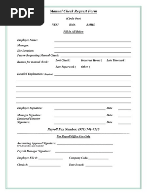 Manual Check Request Form