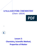 ENGLISH FOR CHEMISTRY: Scientific Method & Properties of Matter (Chem-10024