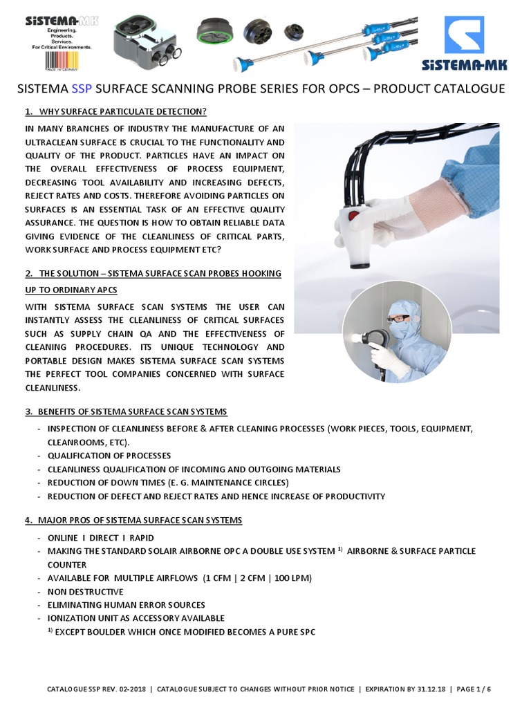 Surface Scanning Probes Product Catalogue | PDF | Particulates ...