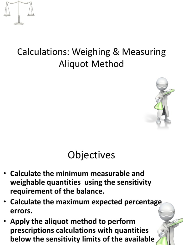 Aliquot Method PDF Weight Ratio