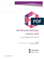 Pre-Release Material Oct/Nov 2020: O Level Computer Science 2210/22