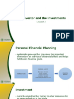 The Investor and The Investments: Lesson 1.1