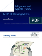 Artificial Intelligence and Intelligent Agents (F29Ai) MDP Iii: Solving Mdps