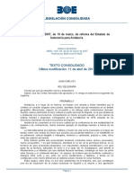 - Ley Orgánica 2:2007, de 19 de marzo, de reforma del Estatuto de Autonomía para Andalucía