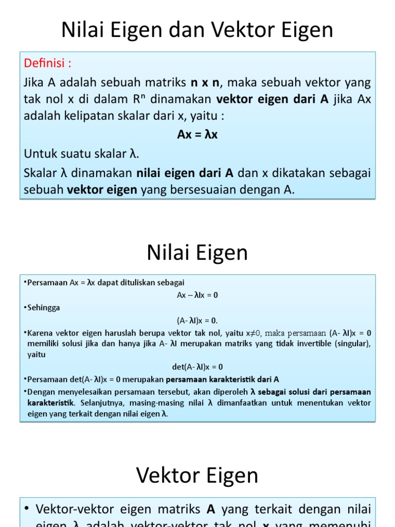Nilai Eigen Dan Vektor Eigen (Review) + M Simetris | PDF