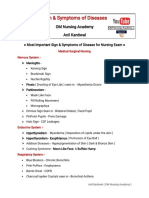Sign & Symptoms of Diseases: OM Nursing Academy Anil Kantiwal