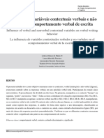 Influência de Variáveis Contextuais Verbais e Não Verbais No Comportamento Verbal de Escrita