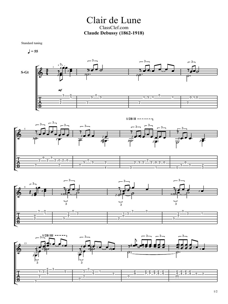 Clair de Lune by Claude Debussy | PDF | Compositions | Compositions For ...