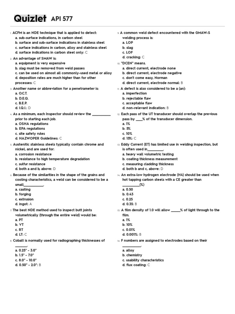 Quizlet PDF Construction Welding