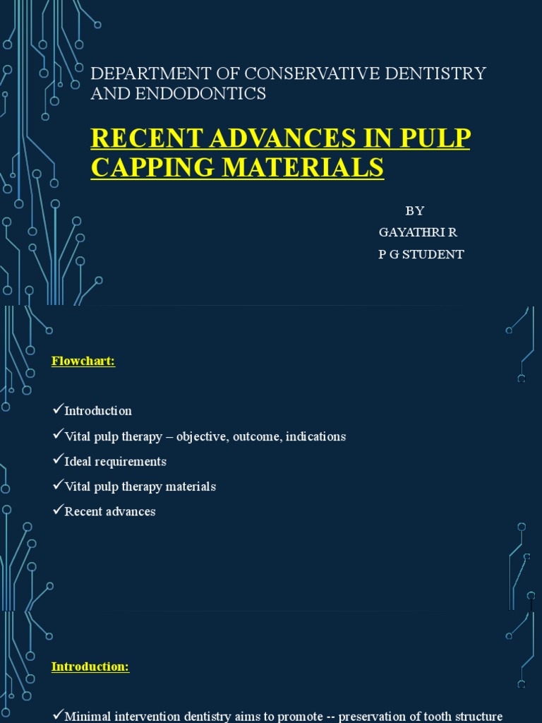 Advances in Pulp Capping Materials | PDF | Tissue Engineering | Chemistry